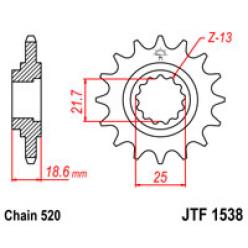 Звездочка передняя JT Sprockets (шаг 520 ) JT JTF1538